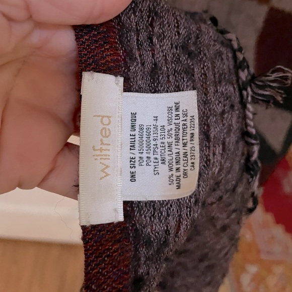 Aritzia Wilfred Scarf/Wrap Color block geometric wool blend - Picture 4 of 7